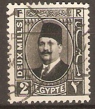 Egypt 1927 2m Black - King Fuad I Series. SG149.